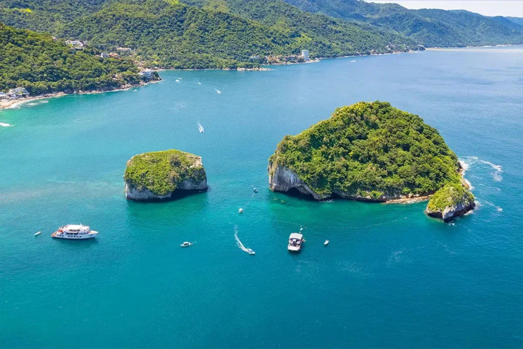 Los Arcos rock formations in Banderas Bay